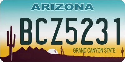 AZ license plate BCZ5231