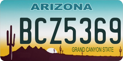 AZ license plate BCZ5369