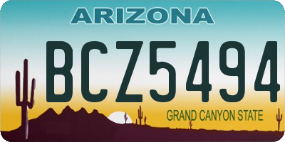 AZ license plate BCZ5494