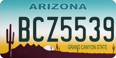 AZ license plate BCZ5539