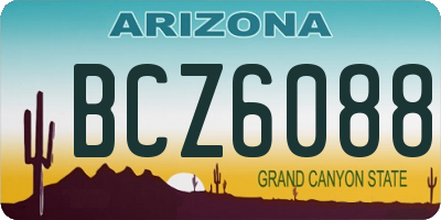 AZ license plate BCZ6088