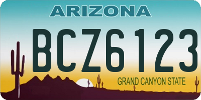 AZ license plate BCZ6123