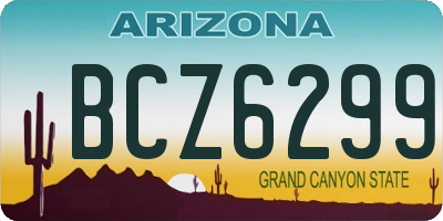 AZ license plate BCZ6299