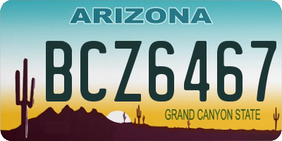 AZ license plate BCZ6467