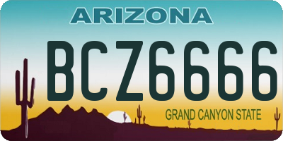 AZ license plate BCZ6666