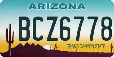 AZ license plate BCZ6778