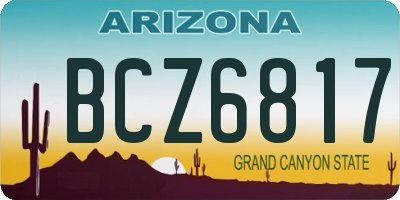 AZ license plate BCZ6817