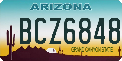 AZ license plate BCZ6848