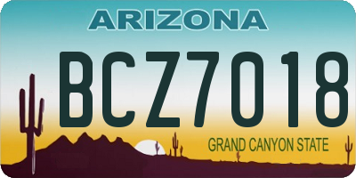 AZ license plate BCZ7018