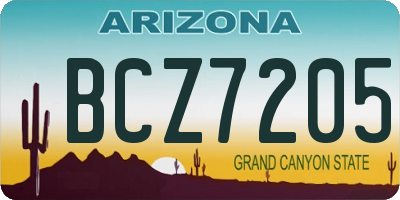 AZ license plate BCZ7205