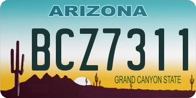 AZ license plate BCZ7311