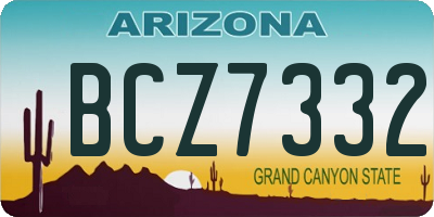 AZ license plate BCZ7332