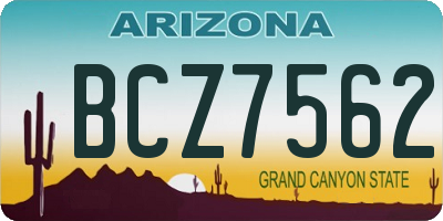 AZ license plate BCZ7562