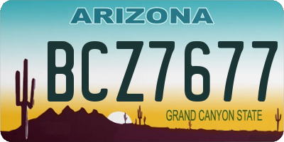 AZ license plate BCZ7677