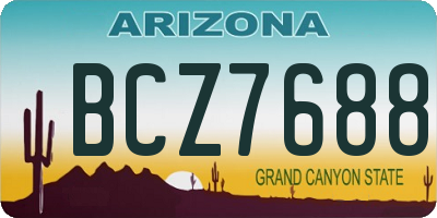 AZ license plate BCZ7688