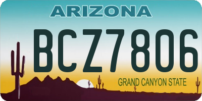 AZ license plate BCZ7806