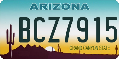 AZ license plate BCZ7915