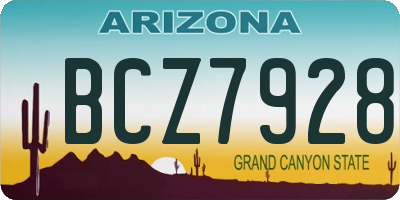 AZ license plate BCZ7928