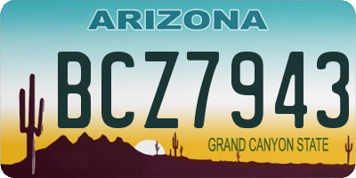 AZ license plate BCZ7943