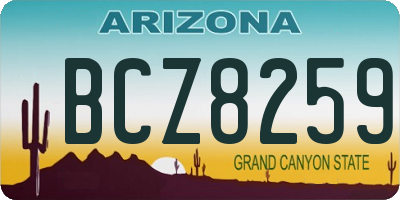 AZ license plate BCZ8259