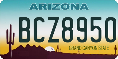 AZ license plate BCZ8950