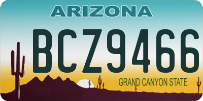 AZ license plate BCZ9466