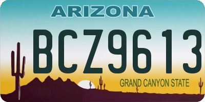 AZ license plate BCZ9613