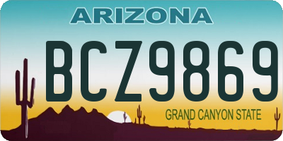 AZ license plate BCZ9869