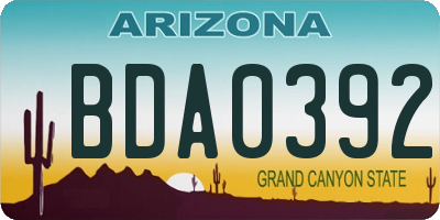 AZ license plate BDA0392