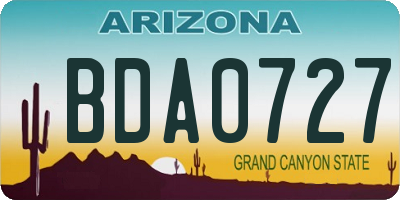 AZ license plate BDA0727