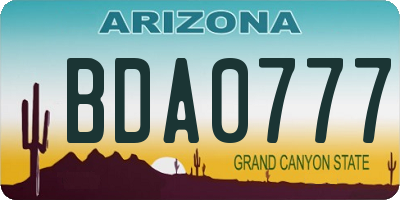 AZ license plate BDA0777