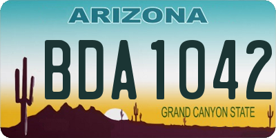 AZ license plate BDA1042