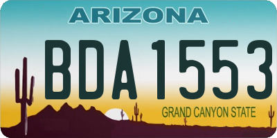 AZ license plate BDA1553