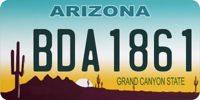 AZ license plate BDA1861