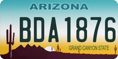 AZ license plate BDA1876