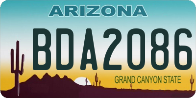 AZ license plate BDA2086