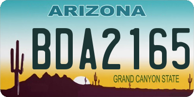 AZ license plate BDA2165