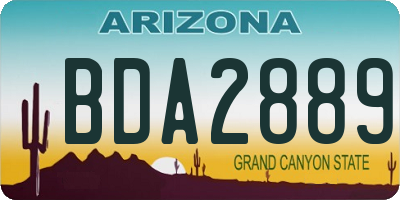 AZ license plate BDA2889