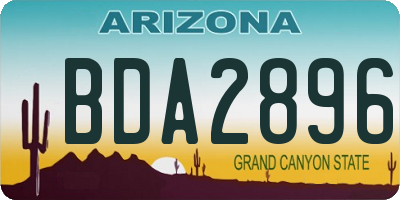 AZ license plate BDA2896