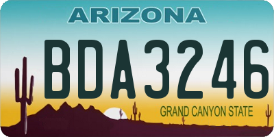 AZ license plate BDA3246