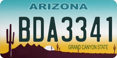 AZ license plate BDA3341