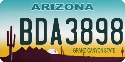 AZ license plate BDA3898