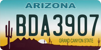 AZ license plate BDA3907