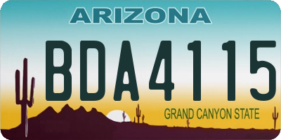 AZ license plate BDA4115