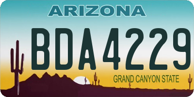 AZ license plate BDA4229