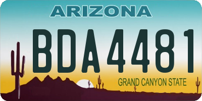 AZ license plate BDA4481