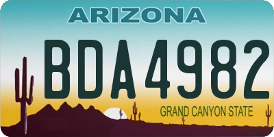 AZ license plate BDA4982