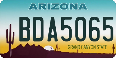 AZ license plate BDA5065