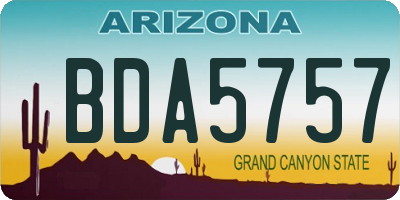 AZ license plate BDA5757