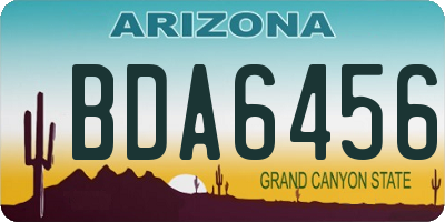 AZ license plate BDA6456